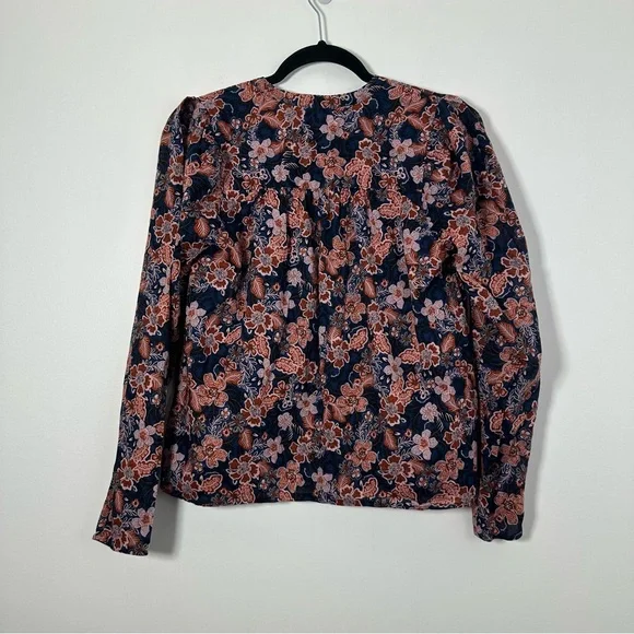 Anthropologie Sundry Floral Boho Cottagecore Button Down Long Sleeve Blouse S - Picture 3 of 8